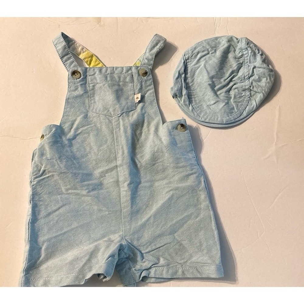 Tommy Bahama Blue Summer Shorts Overalls (18M) w/hat